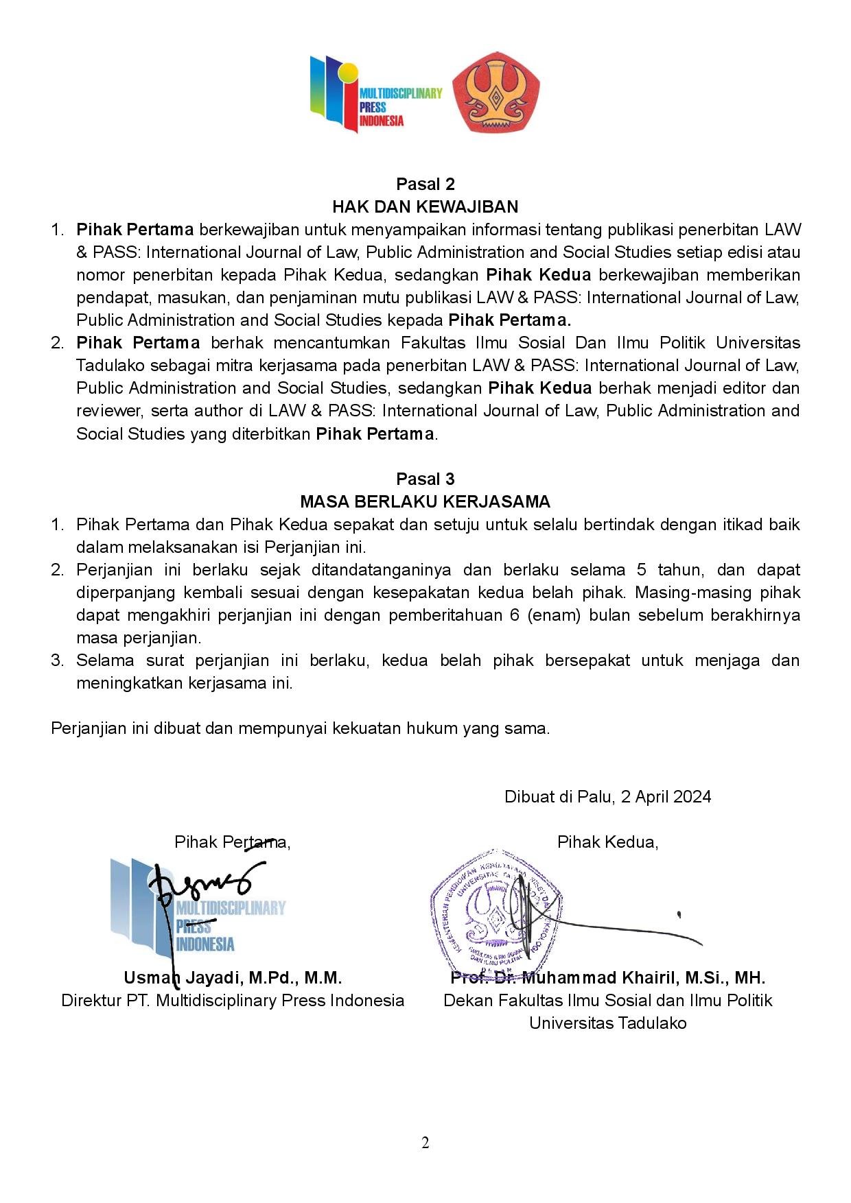 Cooperation Agreement Page 2
